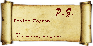 Panitz Zajzon névjegykártya